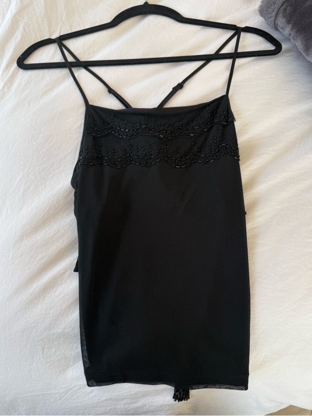 The Limited Black Beaded Spaghetti Strap Camisole